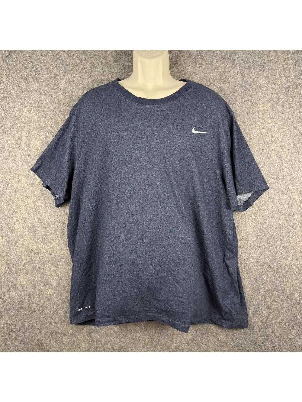 Nike Tee Shirt Dri-Fit Heather Navy Blue Men Size 3XL Cotton Blend 421